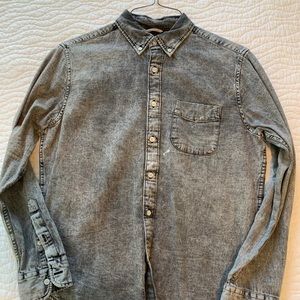 Mens M vintage washed black/grey denim AE shirt
